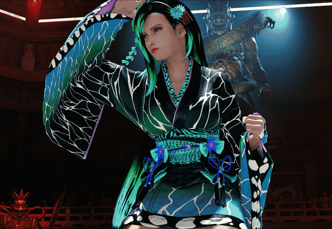 《最終幻想7：重制版》蒂法青色花紋和服MOD