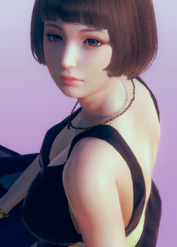 《AI少女》棕色短發(fā)黑色性感晚禮服御姐MOD