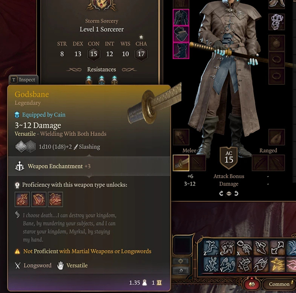 《博德之門3》神毒武士刀武器MOD