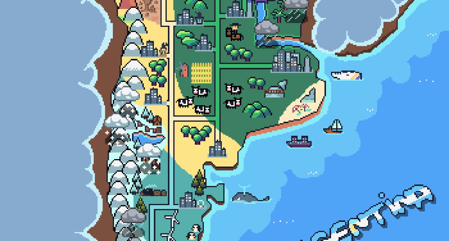 《Wallpaper Engine》像素風阿根廷地圖動態(tài)壁紙
