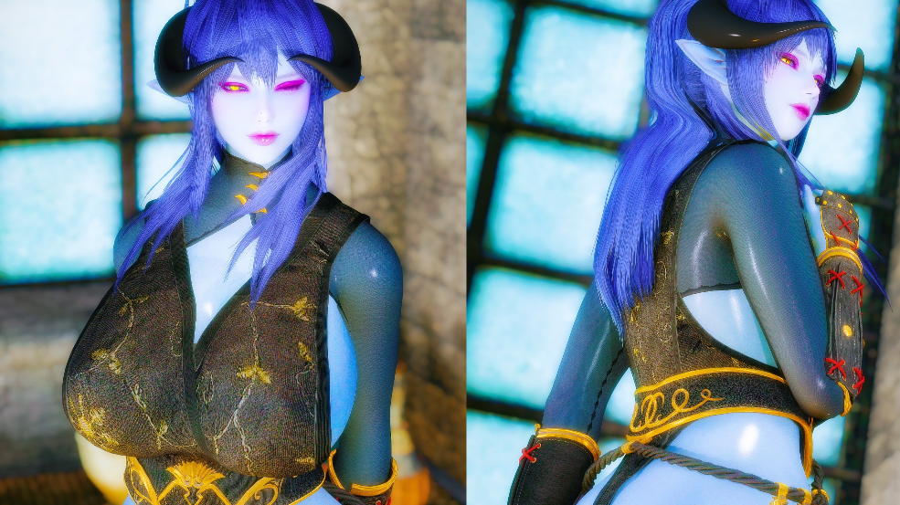 《上古卷軸5：天際重制版》CBBE日式浪人服裝MOD
