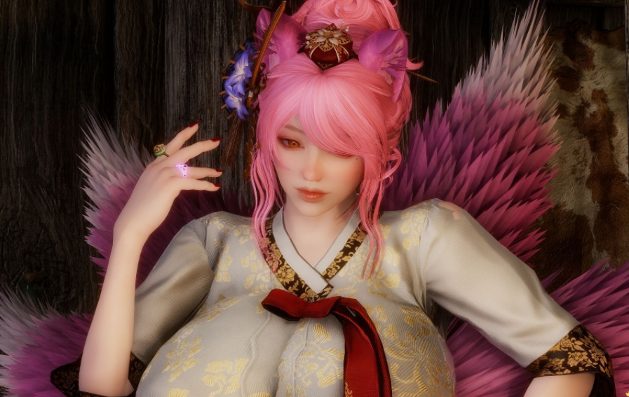 《上古卷軸5：天際重制版》性感女隨從薔薇和美穗MOD