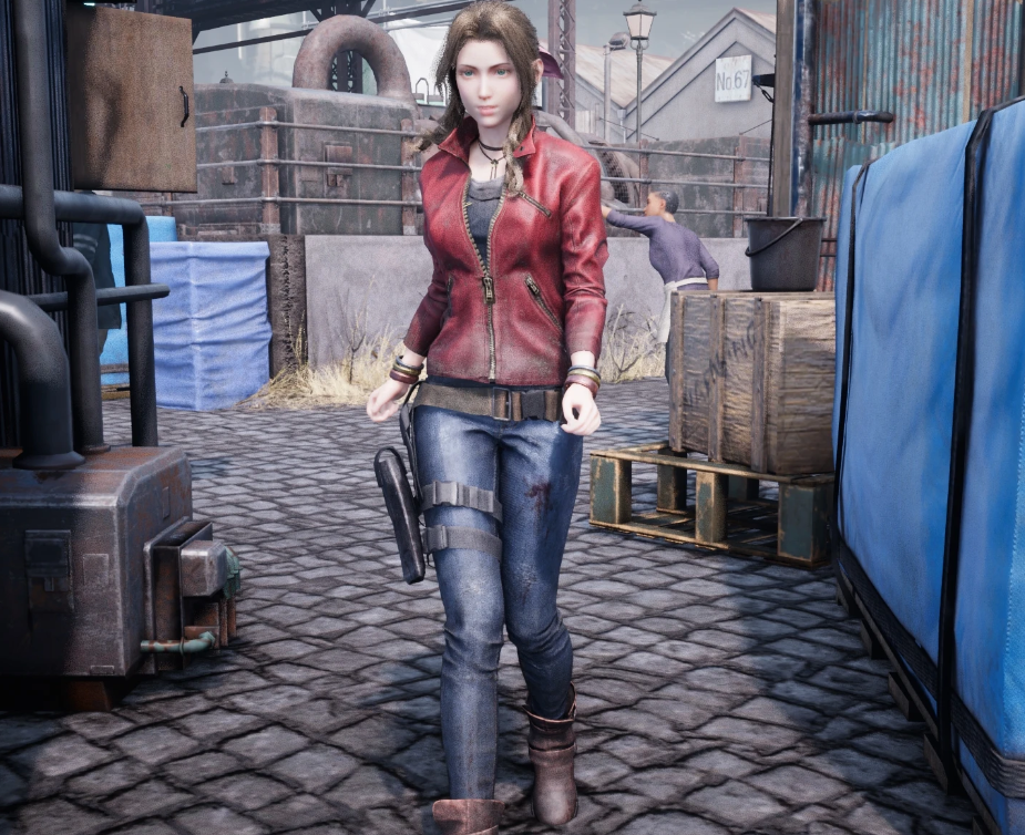 《最終幻想7：重制版》愛麗絲cos生化克萊爾MOD
