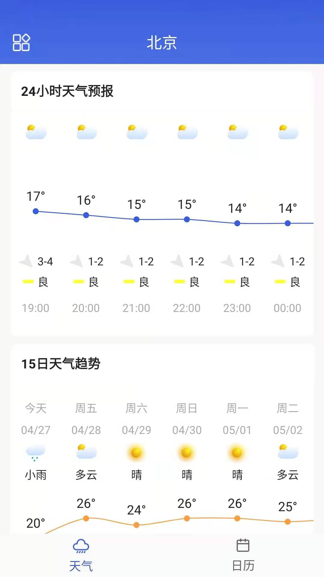 朵朵天氣日歷