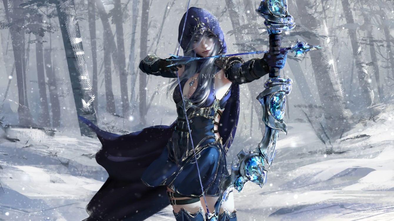 《Wallpaper Engine》厚涂風寒冰射手艾希繪圖動態壁紙