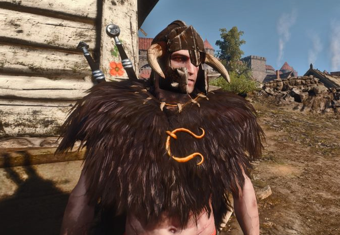 《巫師3：狂獵》獸人牛角頭盔取代鳥面具MOD