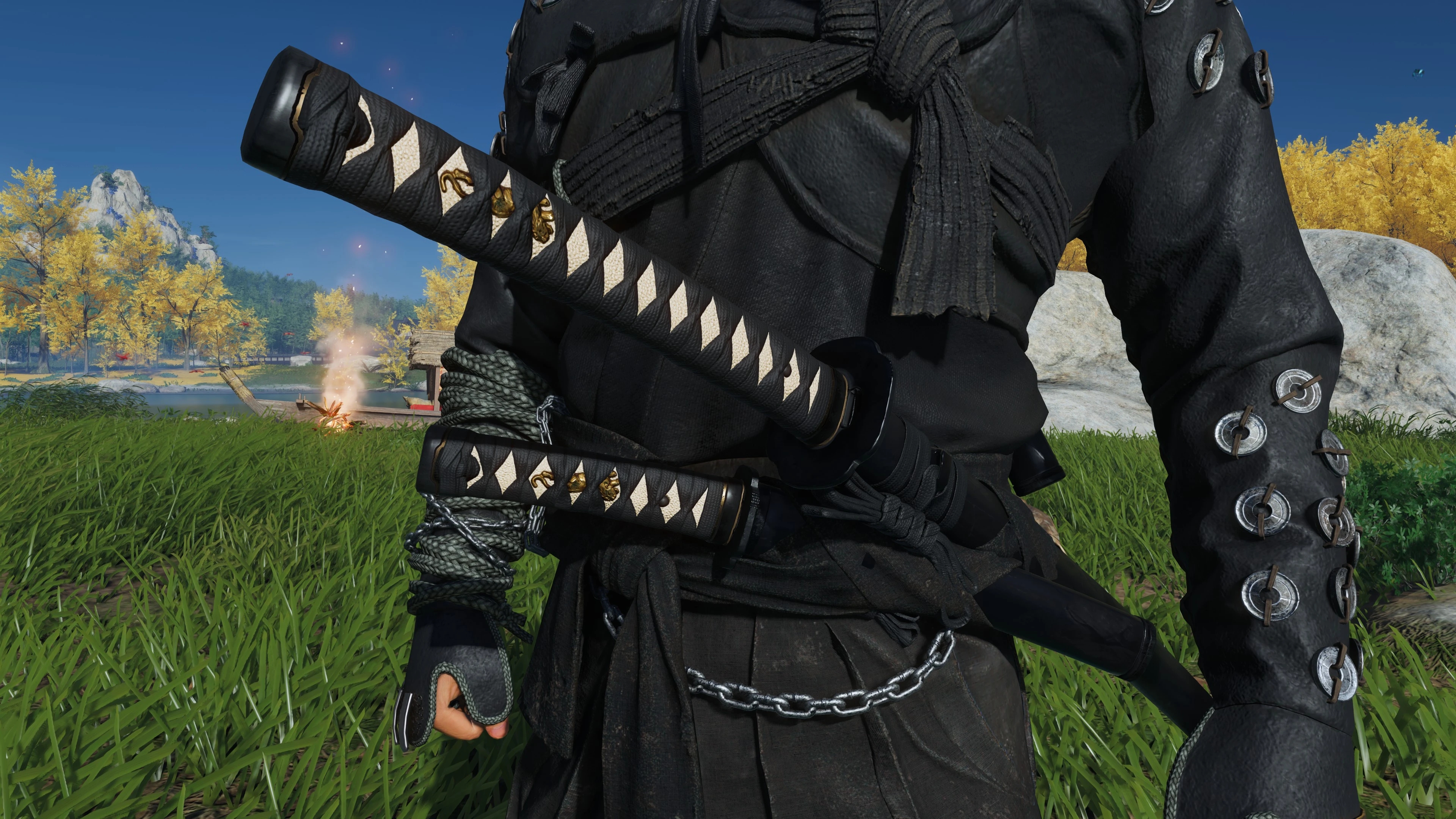 《對馬島之魂：導演剪輯版》傳統忍者金色武士刀套裝MOD