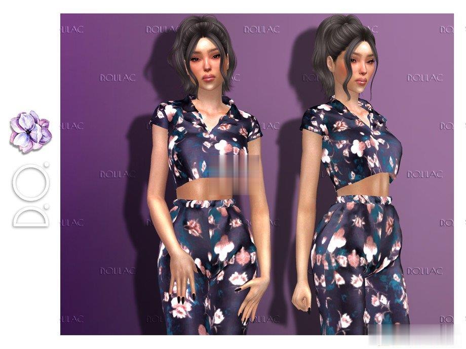 《模擬人生4》女性美麗櫻花緞面睡衣MOD