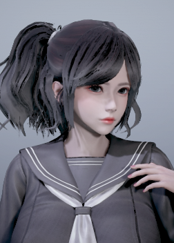 《AI少女》灰色系單馬尾制服少女MOD