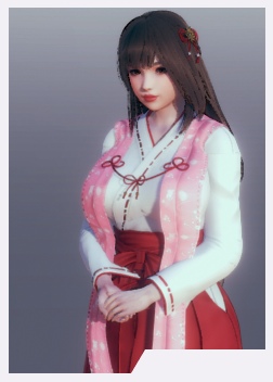 《AI少女》粉色絲巾長發紅唇巫女MOD