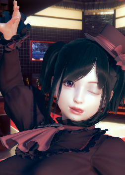 《AI少女》黑色雙馬尾紅色哥特裙美少女MOD