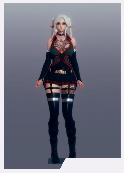 《AI少女》白色雙馬尾黑色紅紋皮衣性感女精靈MOD