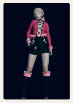 《AI少女》粉色背心短裙皮靴服裝MOD