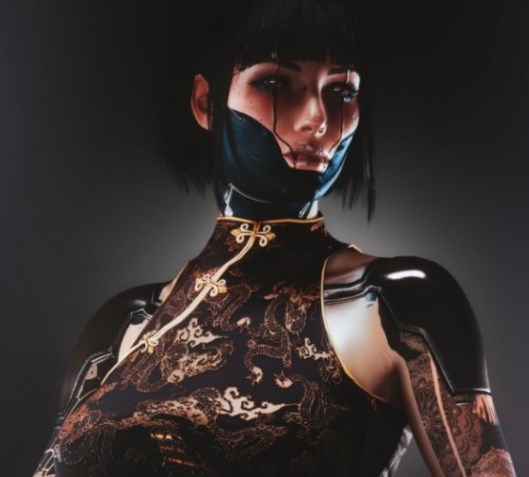 《賽博朋克2077》女V性感國風旗袍MOD
