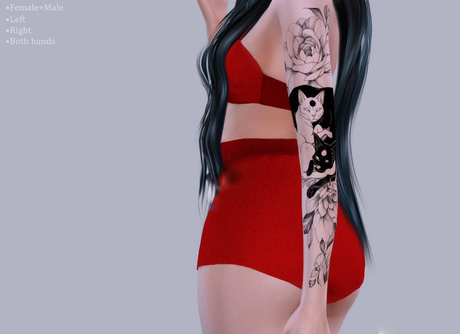 《模擬人生4》陰陽動物紋身MOD