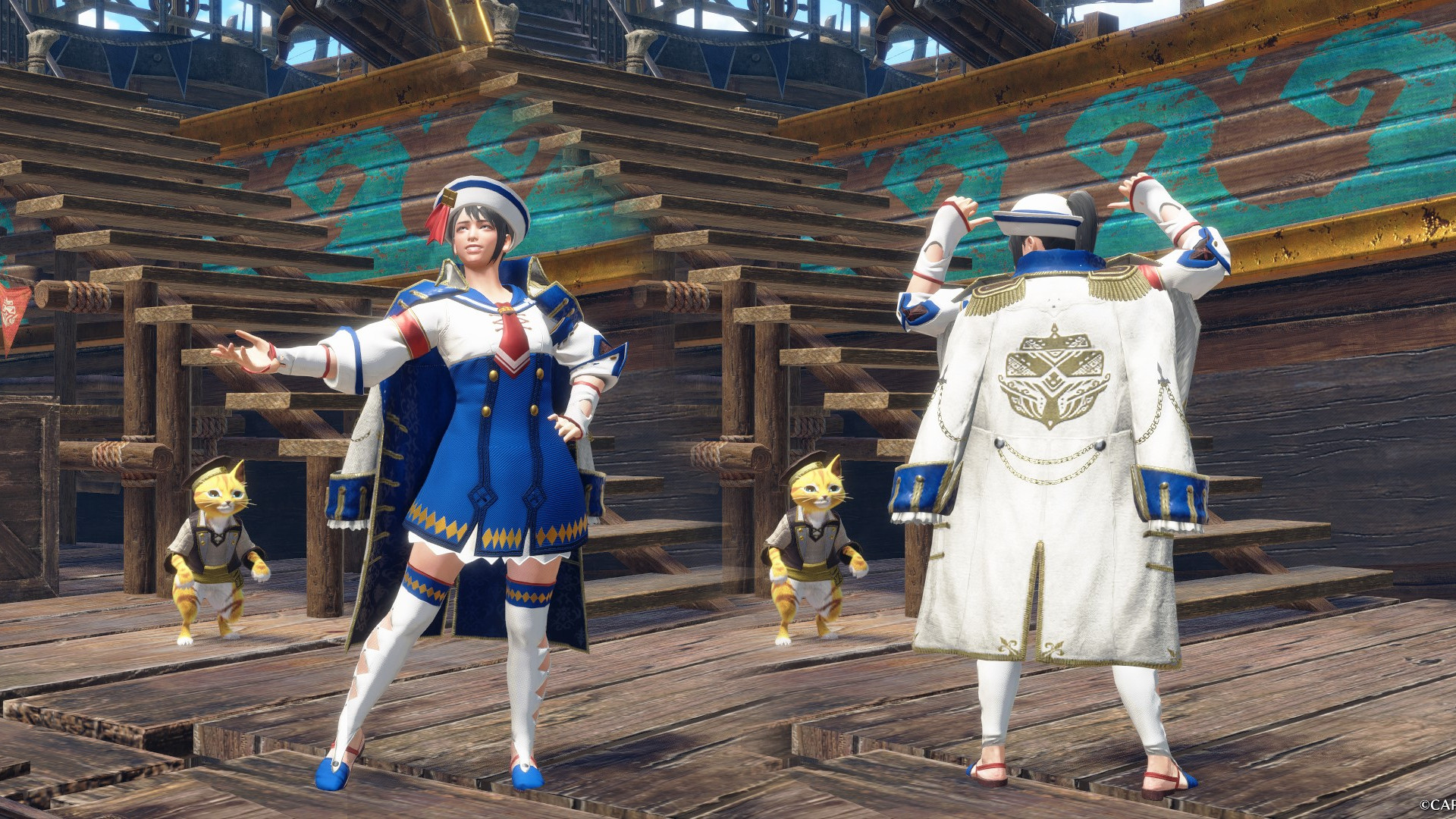 《怪物獵人：崛起》女性水手套裝帶披風(fēng)MOD