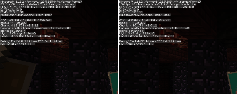 《我的世界》1.12.2方塊密集渲染優化MOD