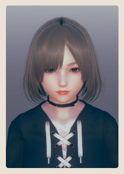 《AI少女》棕色短發黑色休閑裝美少女MOD
