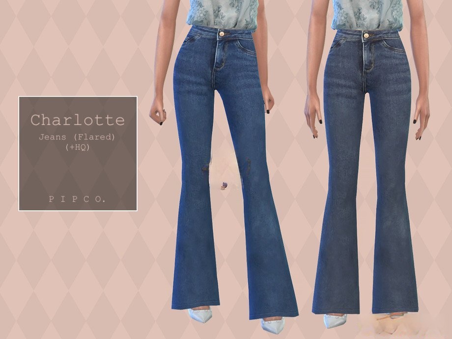 模擬人生4》女性的喇叭牛仔褲MOD