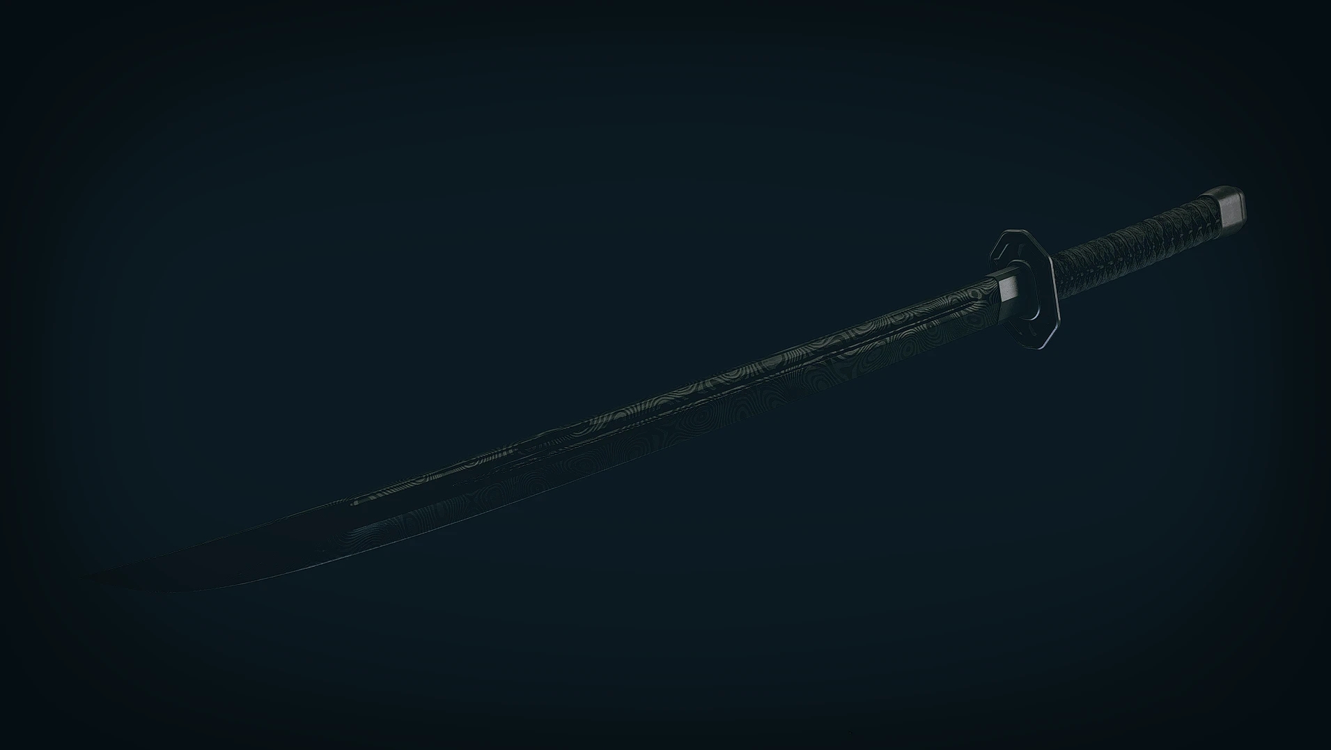 《星空》4K黑色大馬士革武士刀MOD