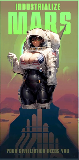 《星空》性感動(dòng)漫少女火星海報(bào)MOD