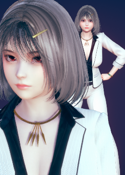 《AI少女》白色短發白領制服御姐MOD