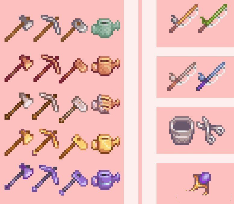 《星露谷物語》柔和工具顏色MOD