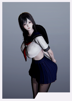《AI少女》JK服藍短裙黑絲少女MOD