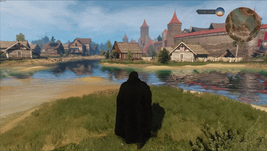 《巫師3次世代版》穿斗篷時自動隱藏武器MOD[v1.8版]