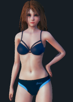 《AI少女》橙色披肩發藍色泳裝美少女MOD
