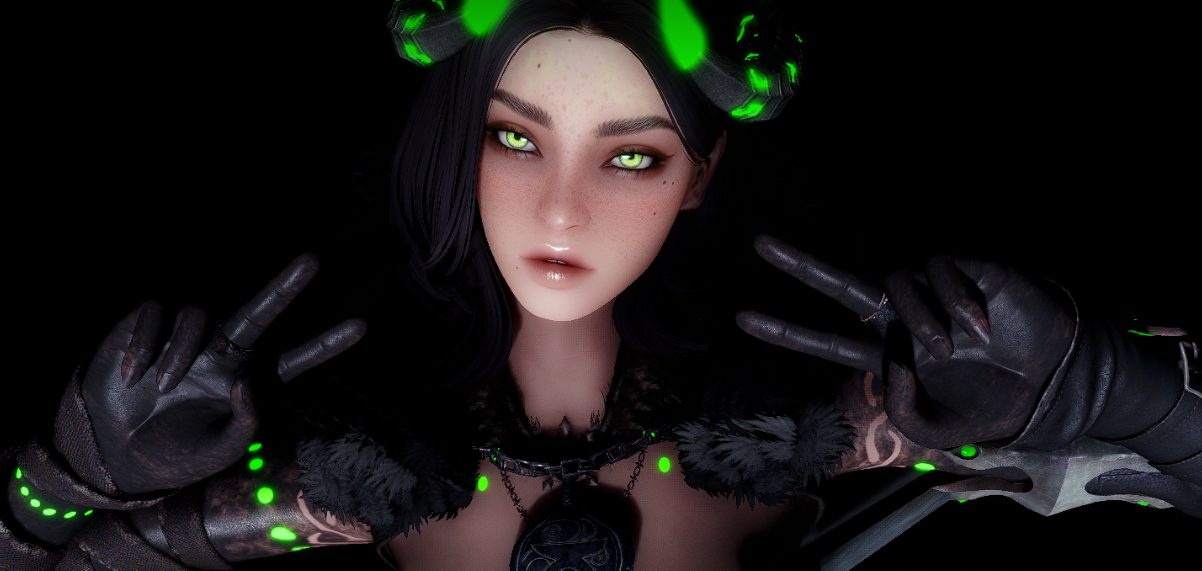 《上古卷軸5：天際重制版》賽博風(fēng)魔女Mora面部預(yù)設(shè)MOD