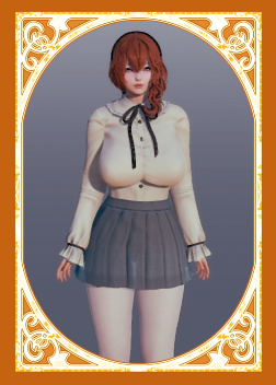 《AI少女》橙色側(cè)馬尾辮休閑裙裝御姐MOD