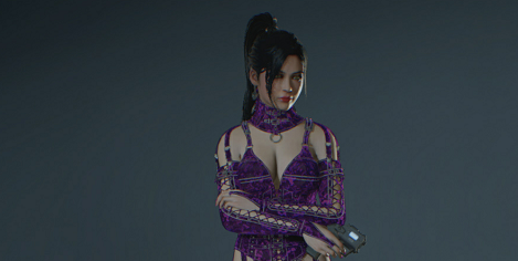 《生化危機2：重制版》艾達性感魅惑紫色吊帶服飾MOD