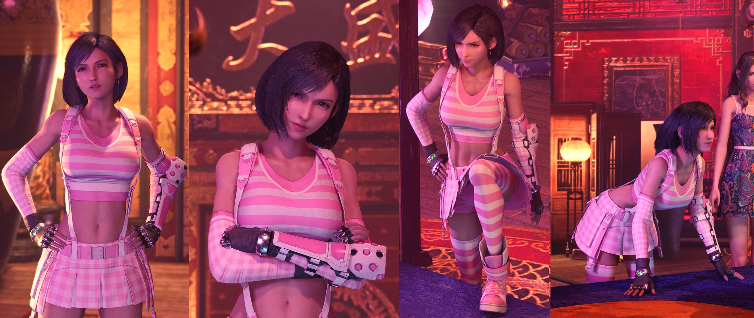 《最終幻想7：重制版》蒂法條紋短裙服裝MOD
