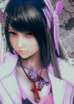 《AI少女》黑發(fā)紅瞳粉色夾克時尚御姐MOD