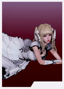 《AI少女》金發盤羊角白色連衣裙美少女MOD