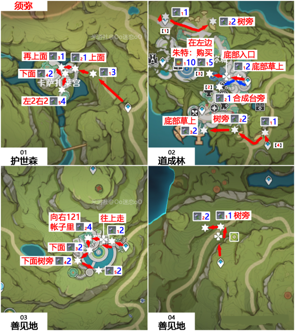 《原神》帕蒂沙蘭采集路線一覽