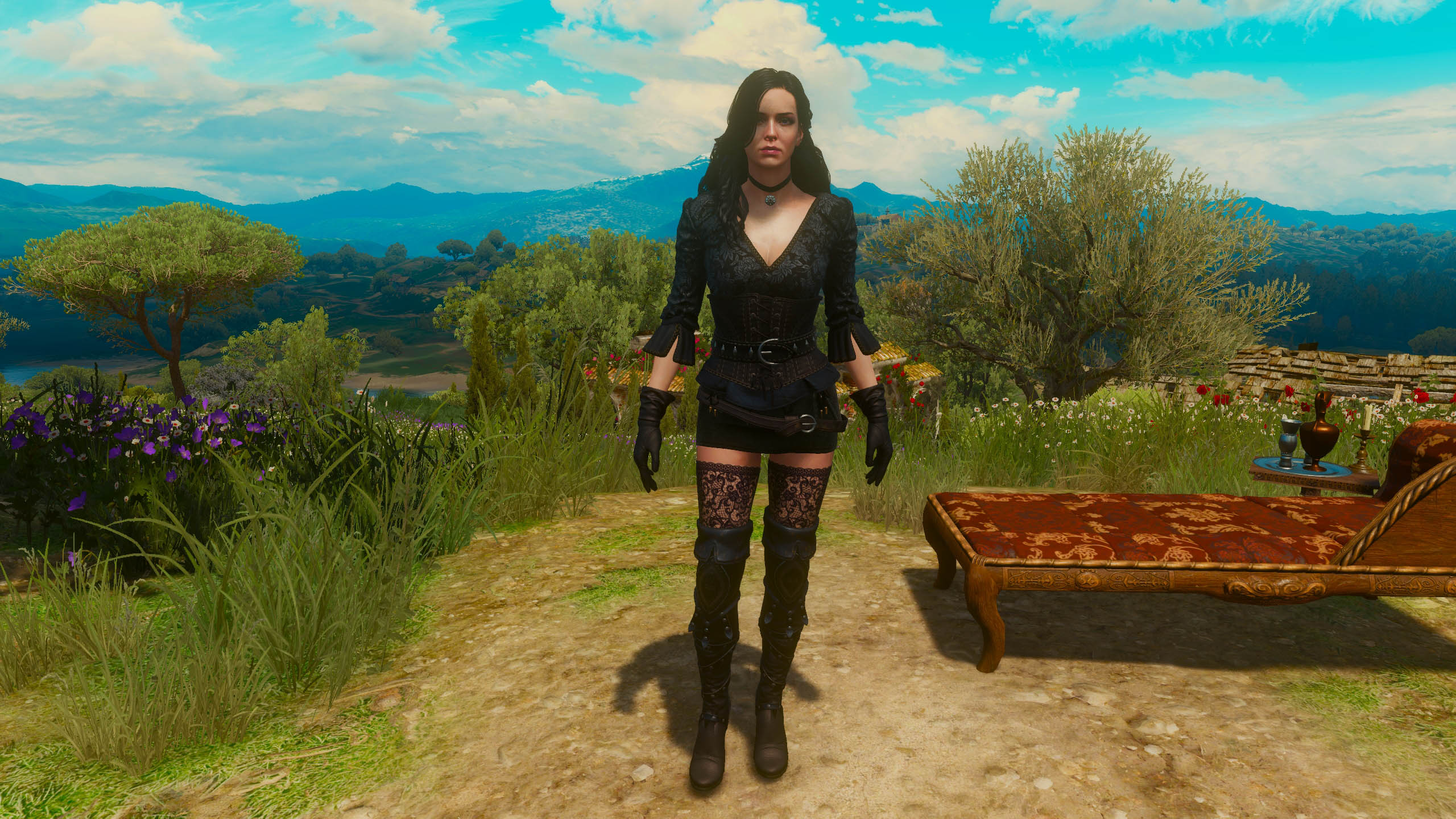 《巫師3：狂獵》葉奈法性感深V蕾絲勁裝MOD