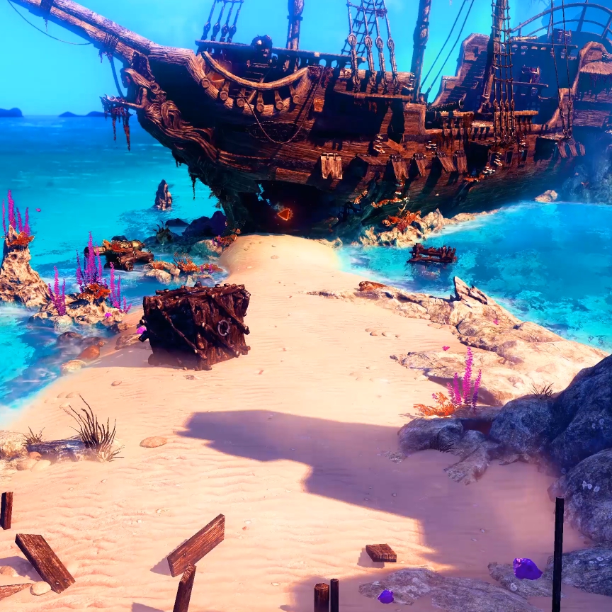 《Wallpaper Engine》三位一體4沙灘海盜船場景動態壁紙