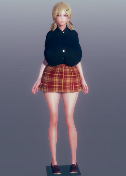 《AI少女》黑衣格子裙金發美少女MOD