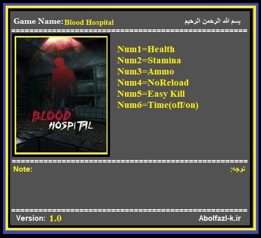 《血色醫院》v1.0六項修改器[Abolfazl]