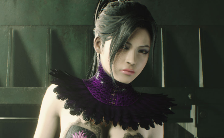 《生化危機2：重制版》艾達克萊爾清純素顏紫色羽毛服MOD