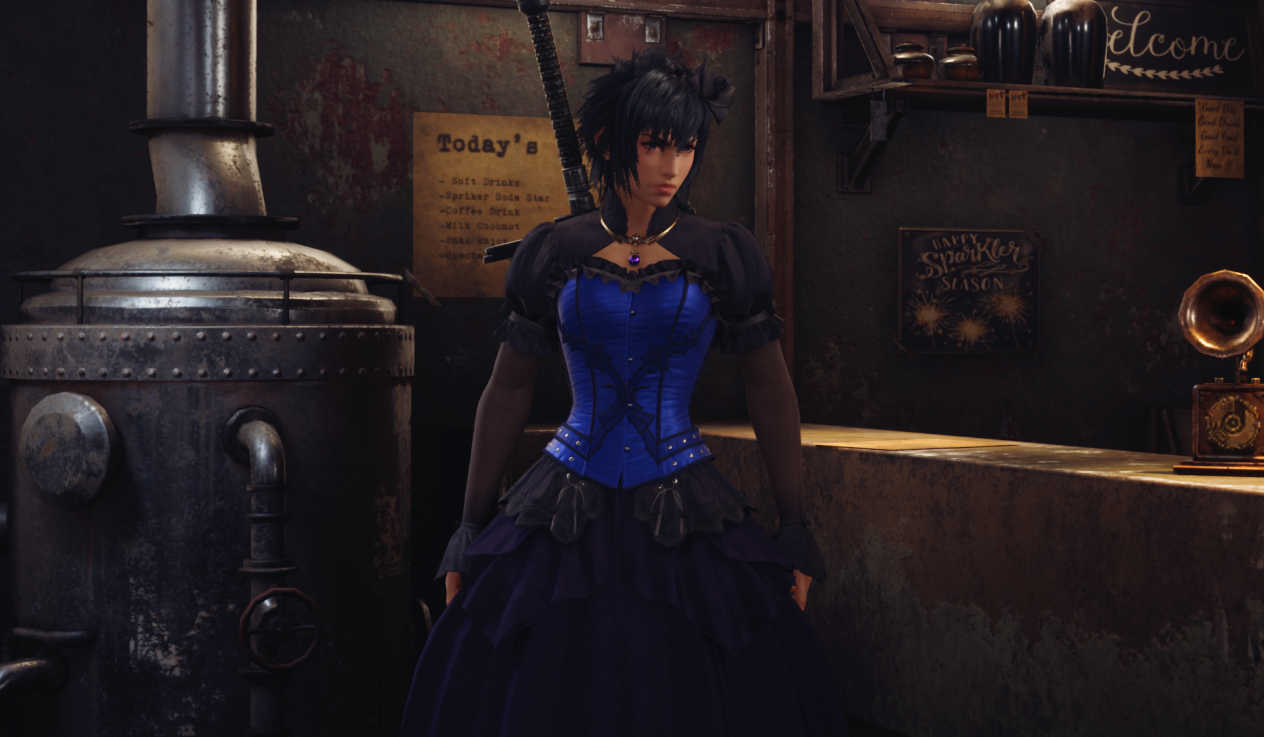 《最終幻想7：重制版》克勞德哥特風夜光長裙MOD
