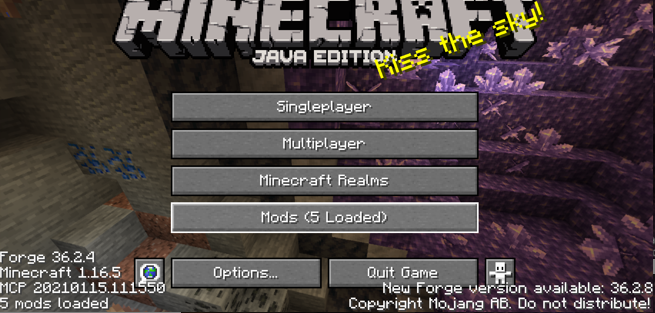 《我的世界》1.17.1快捷模組按鈕MOD