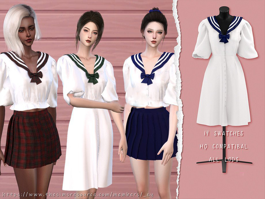 《模擬人生4》女性美麗水手服裝MOD