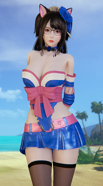 《AI少女》露肩裝貓耳眼鏡娘MOD