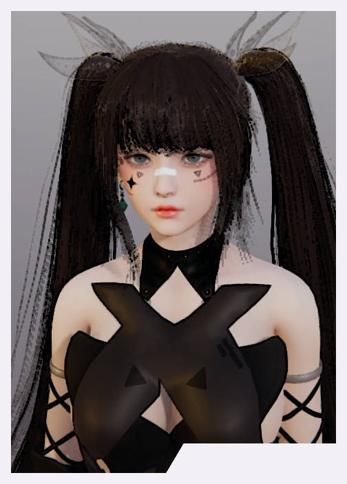 《AI少女》性感黑發雙馬尾禮服小姐姐MOD