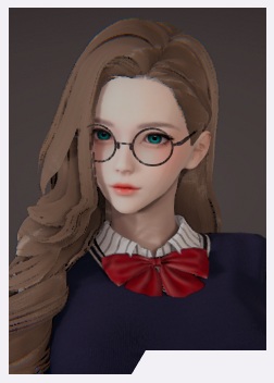 《AI少女》藍毛衣長發眼鏡小美女MOD