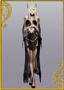 《AI少女》幻想風黑紗裙修長美女MOD