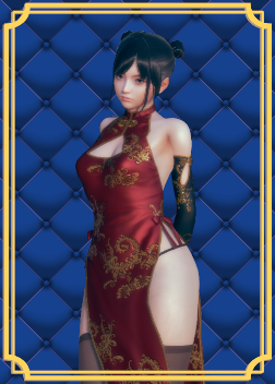 《AI少女》黑色丸子頭性感高叉旗袍小姐姐MOD